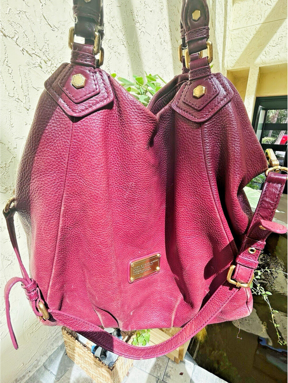 Vtg MARC by MARC JACOBS Classic Q Francesca Pebbled Leather Designer Lux Bag Y2K - Picture 5 of 15